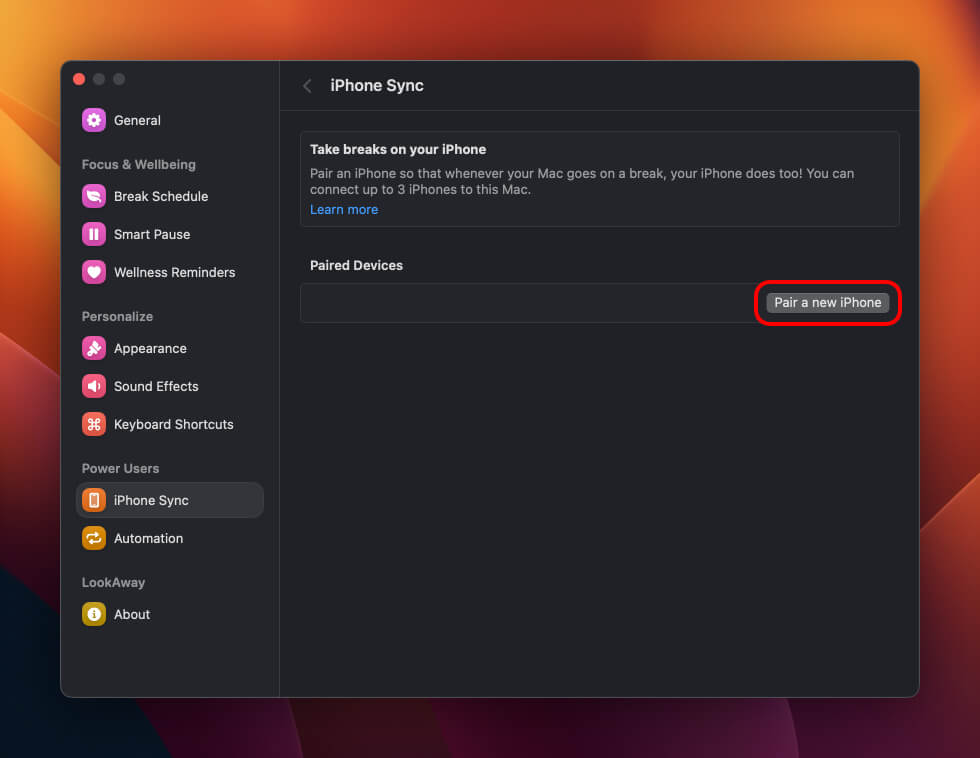 Pairing process on Mac